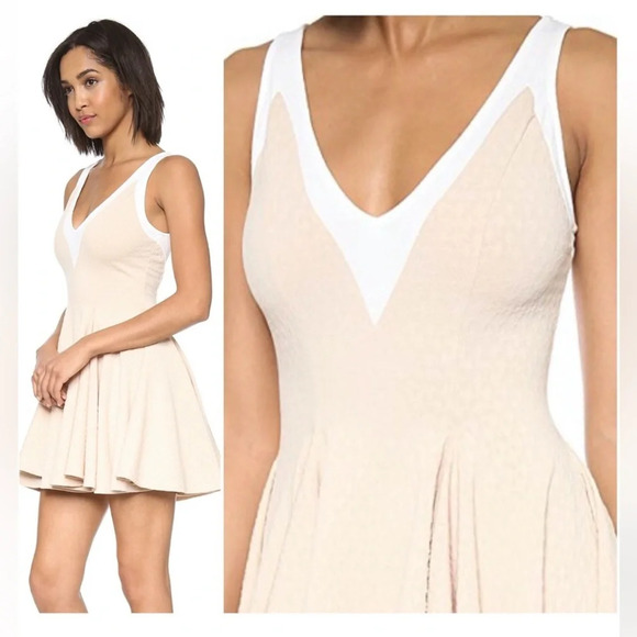 Torn by Ronny Kobo Hila Textured Knit Colorblock Skater Dress - Size Large - Picture 1 of 9